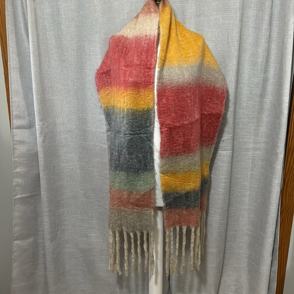 Lauren Conrad Scarf/Wrap-Multi Color Stripe-Twisted Fringe-Acrylic-EUC - Picture 5 of 16